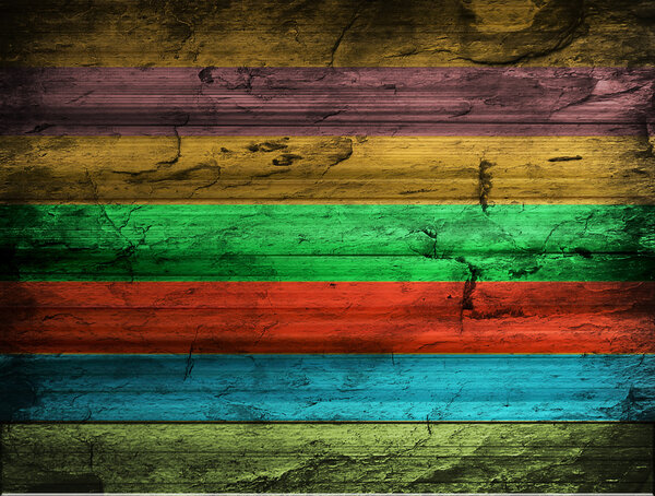 Зеленая, синяя, красная и коричневая текстура дерева
