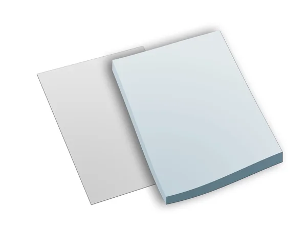 Libro Blu Carta Bianca Illustrazione Bianco — Foto Stock
