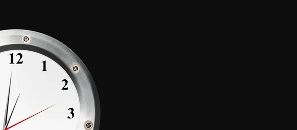 Krom Çerçeve Üzerinde Siyah Arka Plan Üzerinde Saat Illüstrasyon — Stok fotoğraf