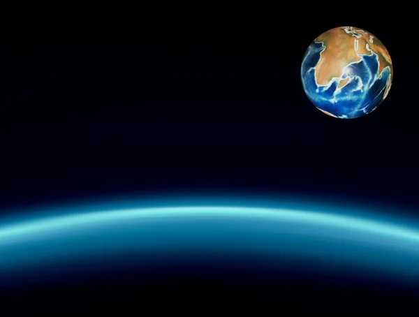 Планета Космосе Голубым Лучом Абстрактная Иллюстрация — стоковое фото