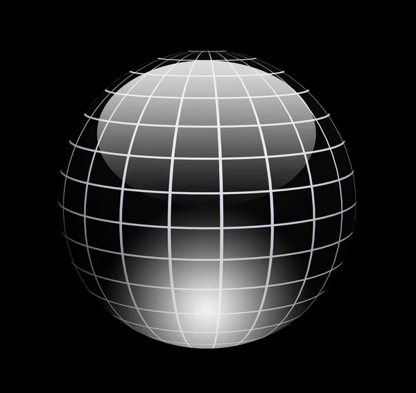 Esfera Cromada Dinámica Con Efectos Luz Sobre Fondo Negro —  Fotos de Stock