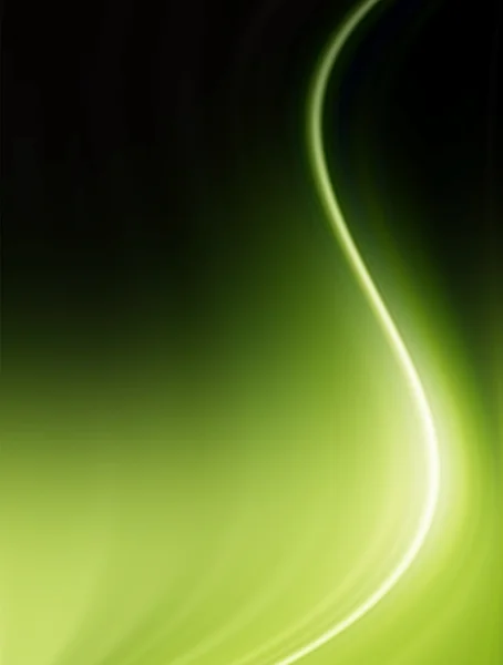 黒の背景に緑の光線 抽象とダイナミックなイラスト — ストック写真