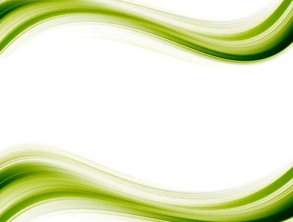 Dvě Zelené Vlny Pohybu Nad Bílým Pozadím — Stock fotografie