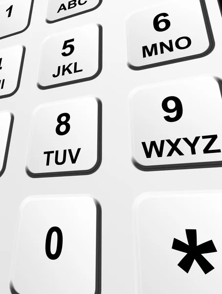 Telefon Numaraları Harf Anahtar Sözcüğü Perspektif Çizimi — Stok fotoğraf