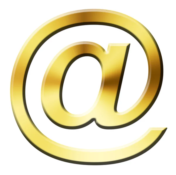 Altın arroba e-posta — Stok fotoğraf