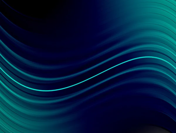 Синий Перламутр Черных Инамических Волн Абстрактная Иллюстрация — стоковое фото