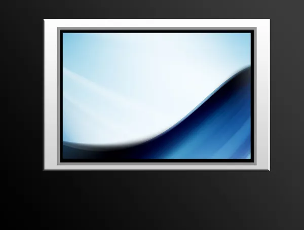 Экран Синей Волной Черном Фоне — стоковое фото