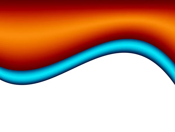 白地に青とオレンジの動的波 — ストック写真