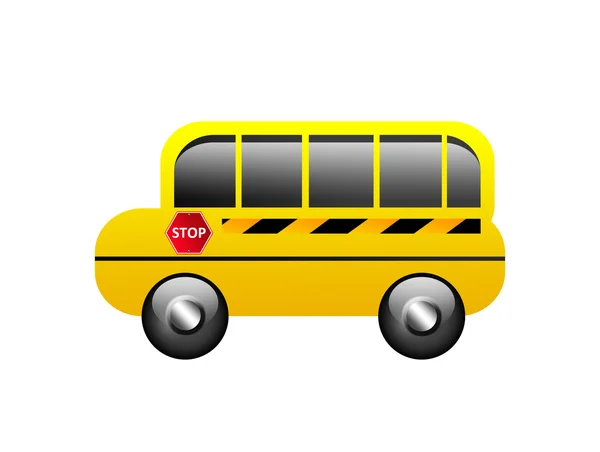 白い背景の上の黄色いスクールバス — ストック写真