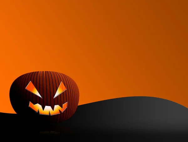 Halloween Kürbis Auf Orange Und Schwarzem Hintergrund — Stockfoto