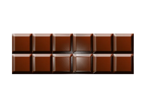 Choklad Rutor Över Vit Bakgrund Isolerade Illustration — Stockfoto