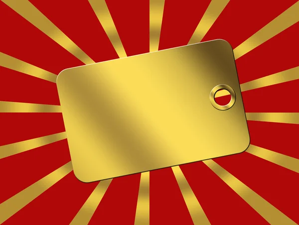 Cartão Ouro Sobre Fundo Vermelho Ilustração Vazia — Fotografia de Stock