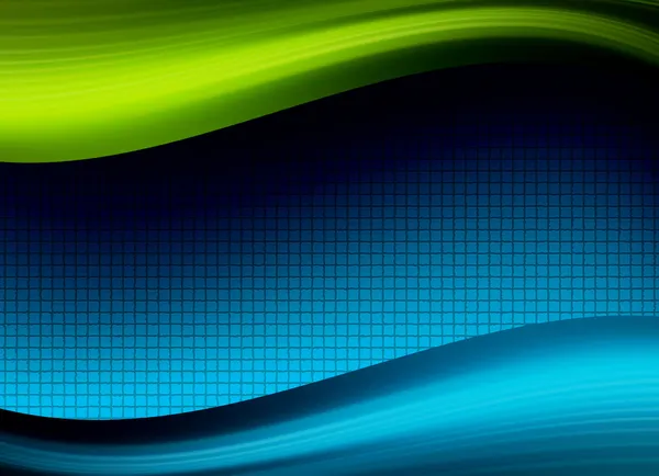 緑および青の波背景 抽象イラスト — ストック写真