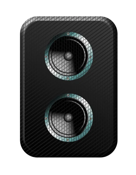 Schwarze Und Blaue Moderne Lautsprecher Auf Weißem Hintergrund — Stockfoto