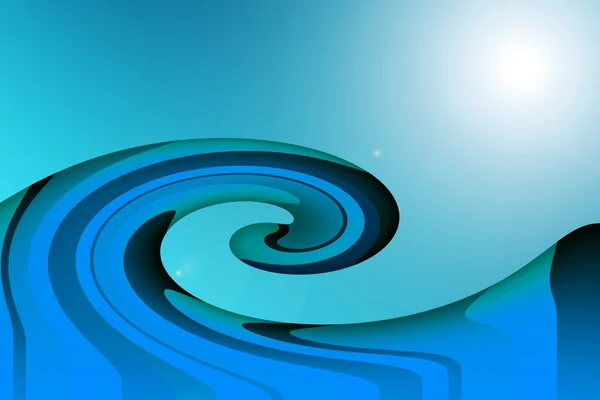 stock image Blue wave over sky background. Abstract illustration