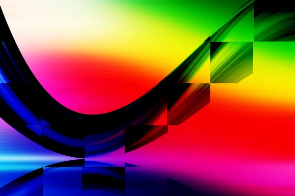 色の背景 抽象的かつ概念的なイラスト上の正方形の形 — ストック写真