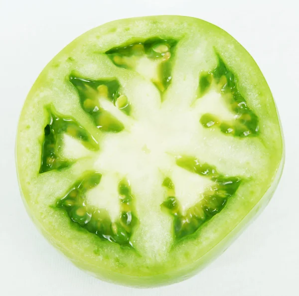 Tomate Verte Sur Fond Blanc Image Nourriture — Photo