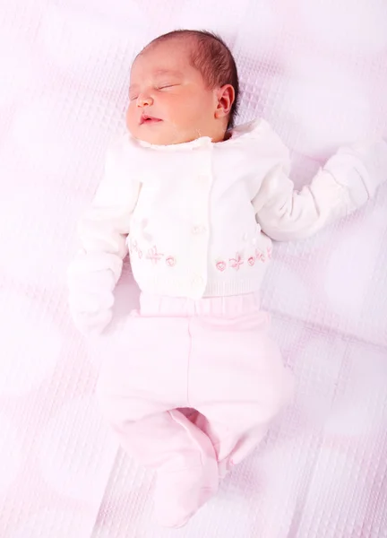 Novorozené Dítě Bílém Pozadí Obraz Krásy — Stock fotografie