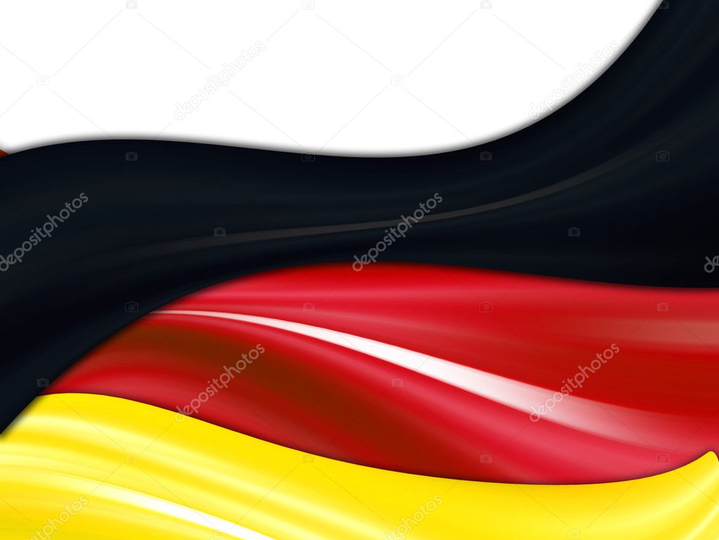 Germany flag over white background. Black, red and yellow colors
