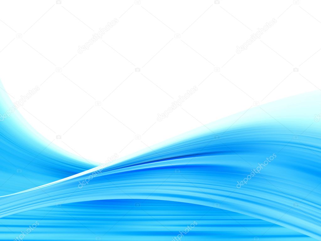 Blue dynamic waves over white background. Abstract image