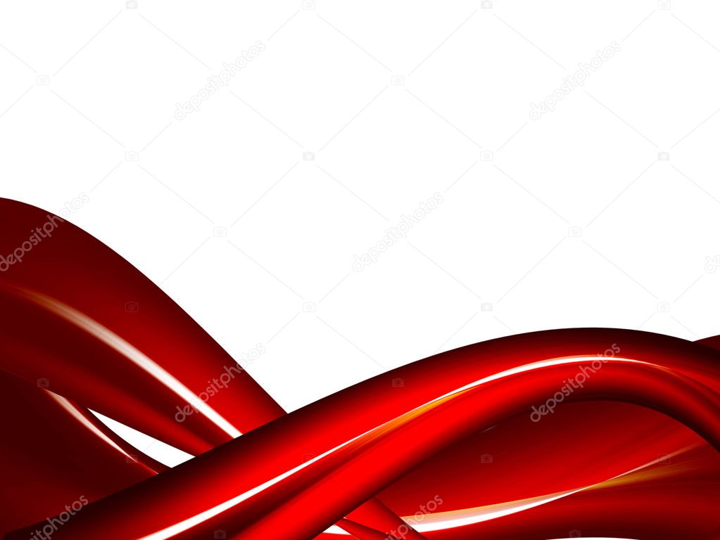Red waves over white background. Abstract image
