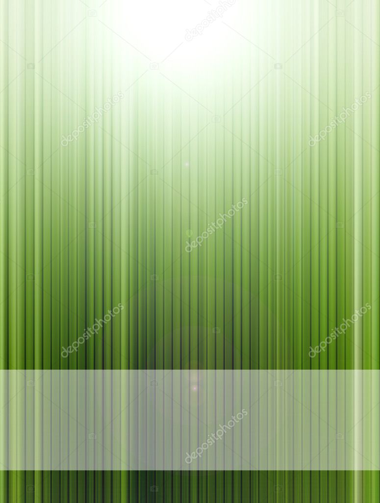 Green dynamic lines with light effects. Illustration