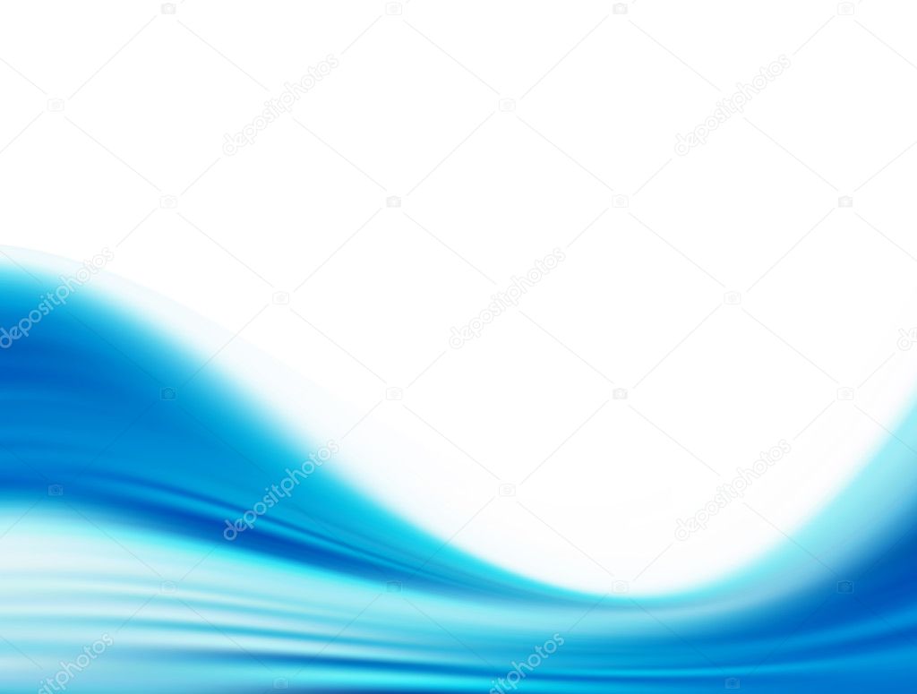 Blue dynamic wave over white background. Abstract illustration