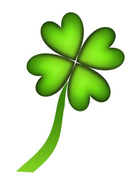 Four leaf clover representing good fortune over white background clipart