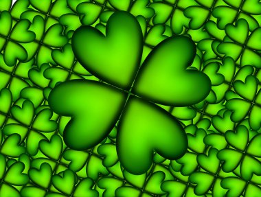 Lucky clover over over lucky clover background. Illustration clipart