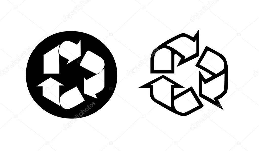 Two recycling symbol