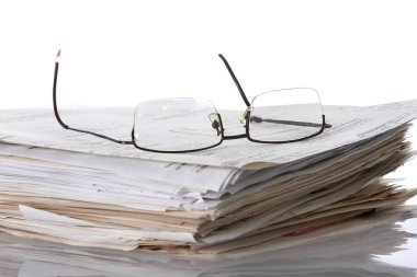 Reading Glasses and Work Papers clipart