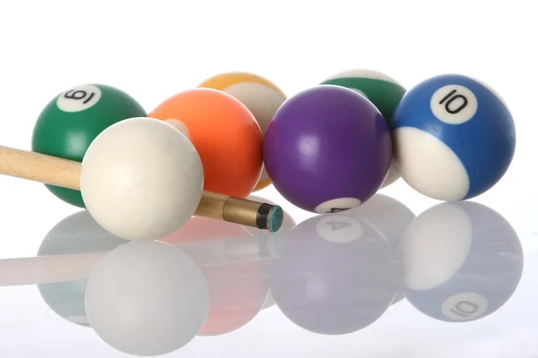 Poll Balls and Cue — Stock Photo, Image