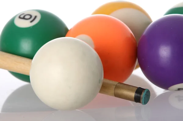 Poll Balls and Cue — Stock Photo, Image