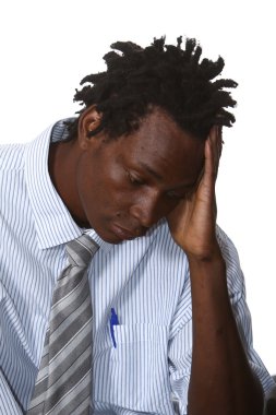 Worried African Businessman clipart