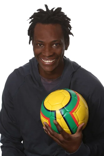 Genç Afrikalı futbolcu — Stok fotoğraf