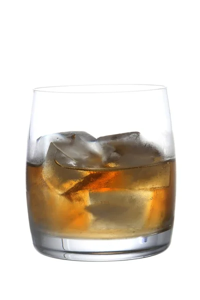 威士忌或白兰地冰上 图库图片
