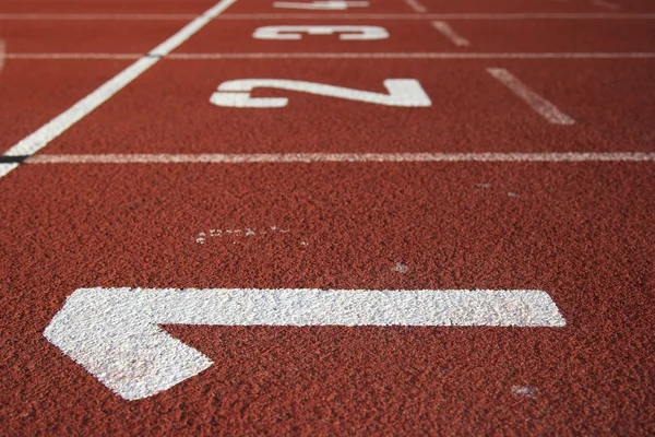 Athlectics Track Lane Numbers — Stock Photo, Image
