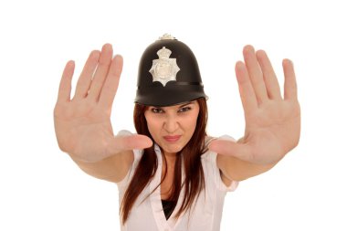 Pretty Policewoman with Angry Look clipart