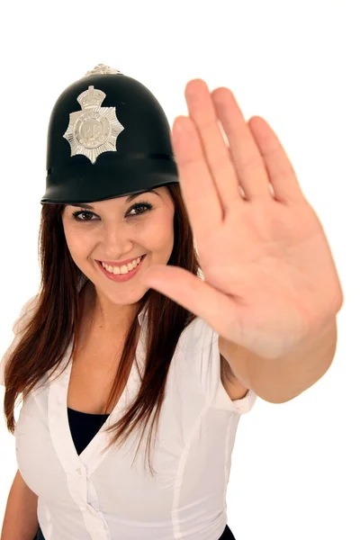 Wspaniały uśmiechający się policjantka — Zdjęcie stockowe