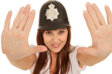 Pretty Policewoman with Angry Look clipart