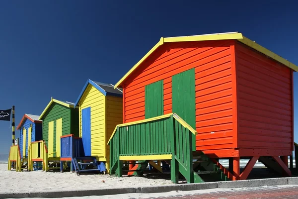 Farverige Beach Skift værelser - Stock-foto