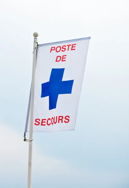 Beach security post flag — Stock Photo, Image