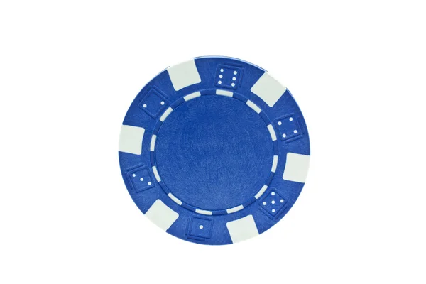 Izole mavi poker chip — Stok fotoğraf