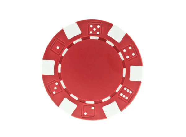 Roter Pokerchip isoliert — Stockfoto