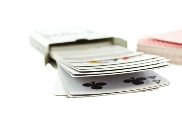 Duas cartas de baralho isoladas — Fotografia de Stock