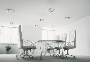 White conference room interior 3d