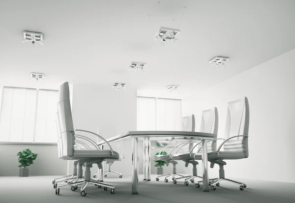 白色会议室室内 3d — 图库照片