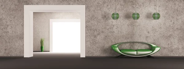 Interieur mit grünem Sofa 3D-Render — Stockfoto
