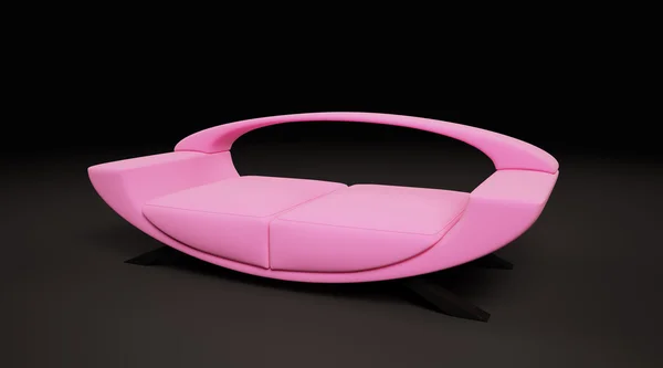 近代的なピンクのソファ 3 d — ストック写真