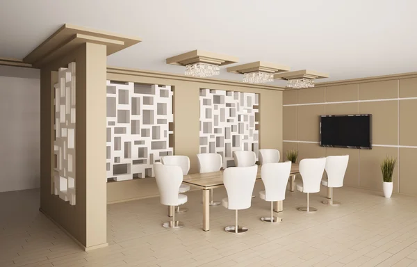 Sala de juntas moderna con lcd interior 3d — Foto de Stock